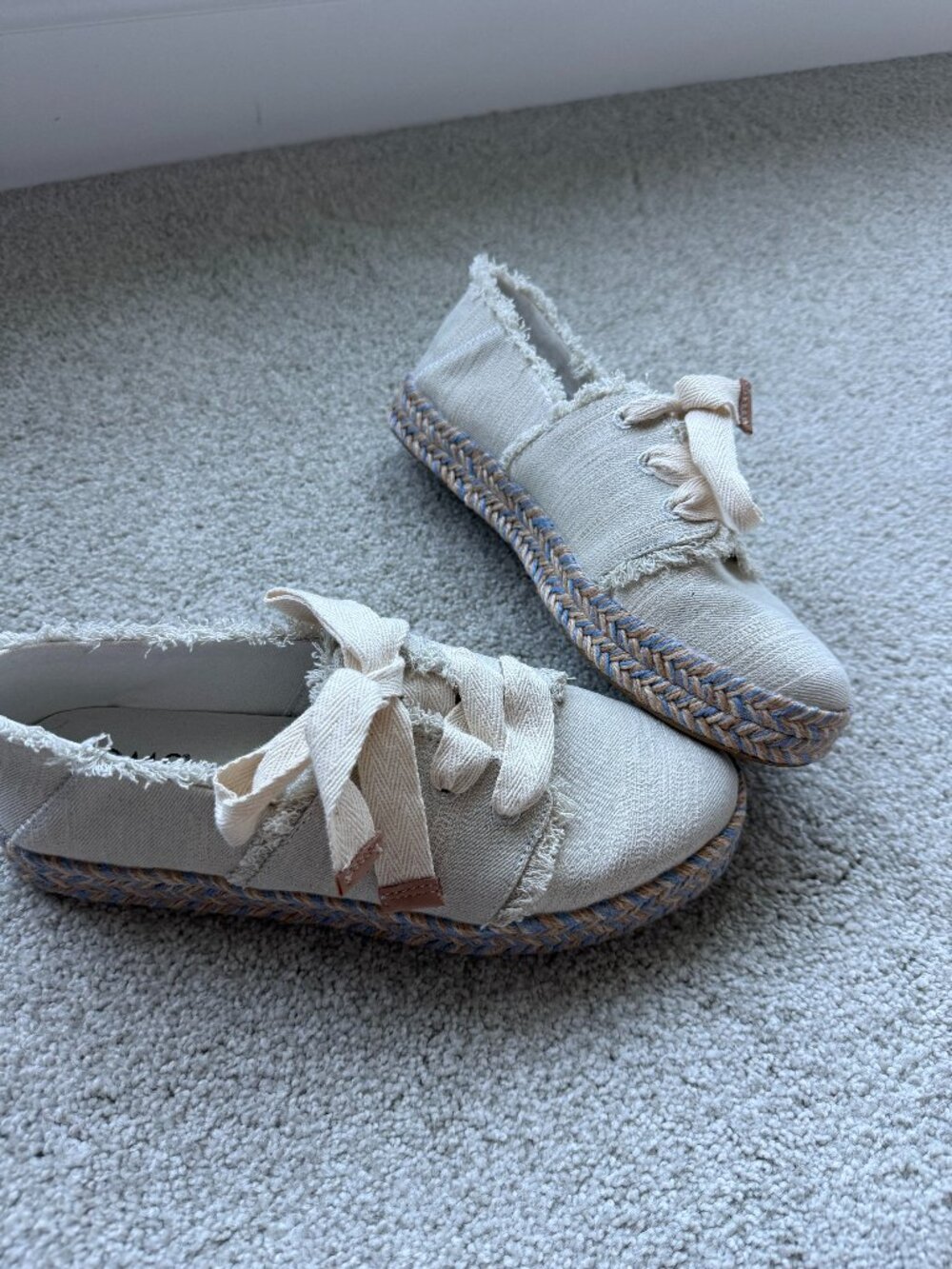 Carolina Lace-Up Espadrille size 8.5 White Denim Like New